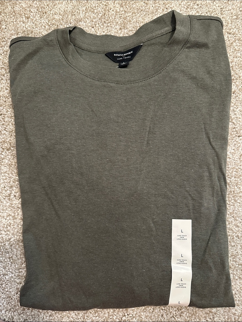 Banana Republic Grey Heather Luxe Crewneck Long Sleeve Tee NWT